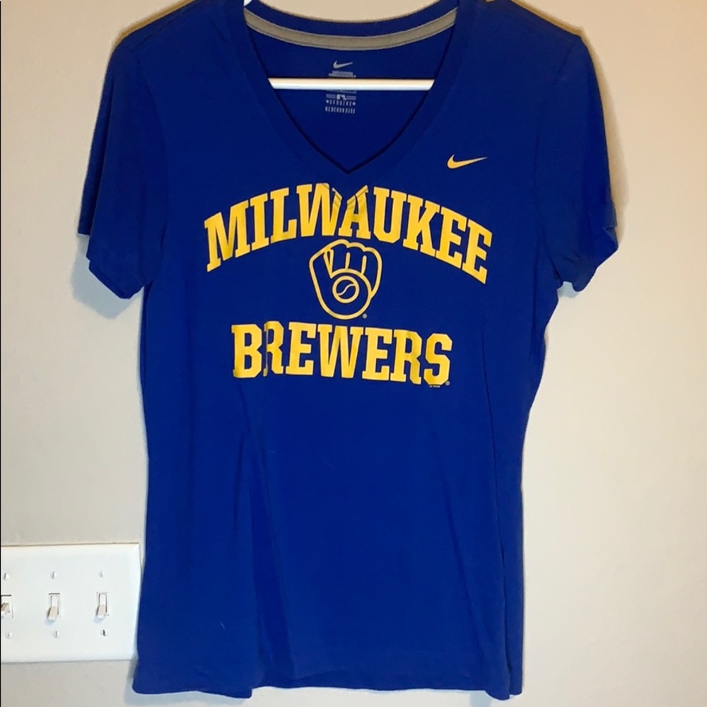 Milwaukee Brewers V Neck Nike Shirt Large